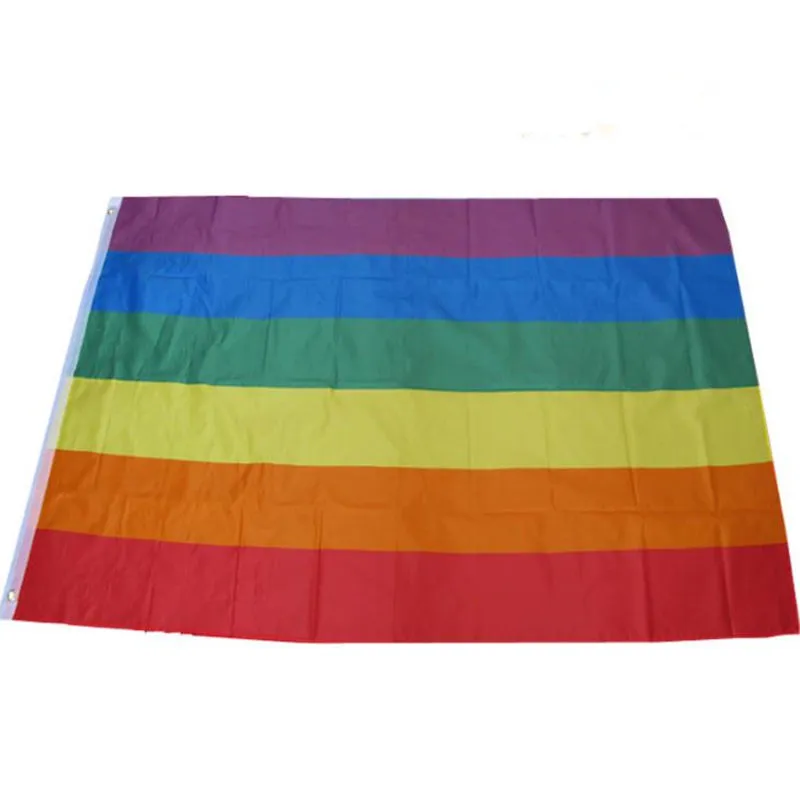 Gökkuşağı Bayrağı 90x150 cm Lezbiyen Gay Pride Polyester LGBT Bayrak Afiş Polyester Renkli Gökkuşağı Bayrağı Dekorasyon Için hızlı kargo