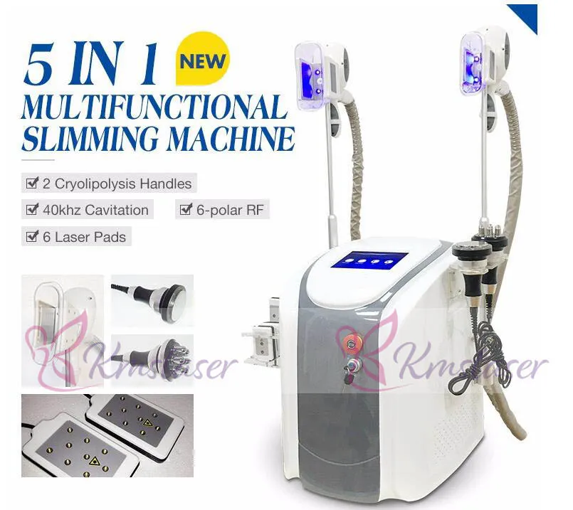 Promozione 5 in 1 Cavitazione ad ultrasuoni Cryolipolysis Vacuum Lipo Laser Machine Dimagrante RF Viso facciale