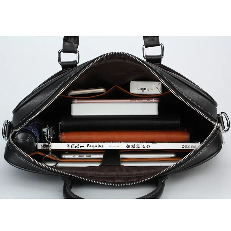 メンズレザーラップトップバッグオフィスポートフォリオビジネス