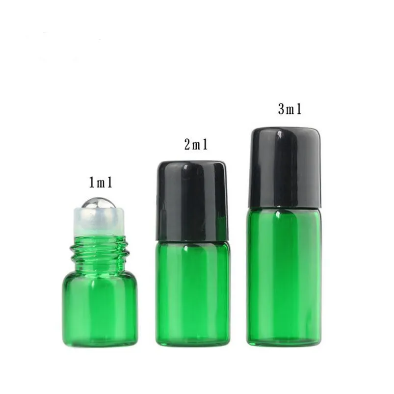 1ml Färgglada Små Glas Roller Flaska Fragrance Parfymflaskor Refillerbar Portabel Parfymrulle på flaska LX1274