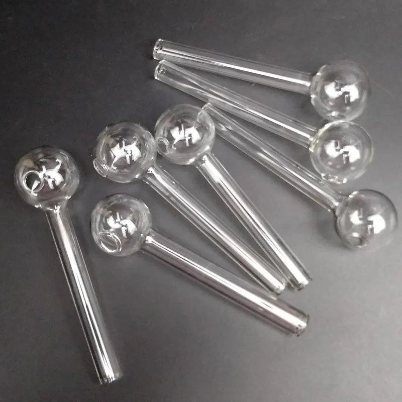 110 mm Pyrex-Glas-Ölbrenner-Räucherpfeifen Griffpfeife Tupferhandpfeifen Glasrohrpfeife