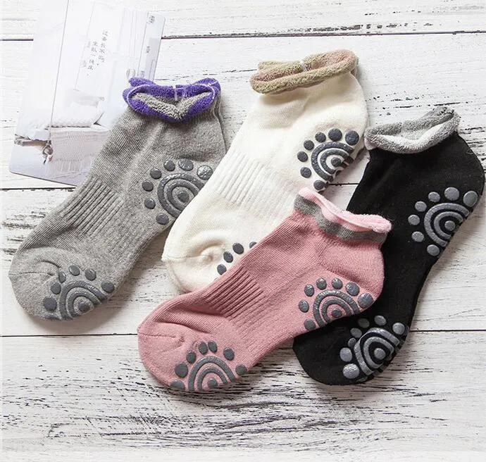 Chaussettes de Massage antidérapantes pour orteils de Yoga, chaussettes de Yoga et Pilates antidérapantes pour femmes, chaussettes en coton avec poignées