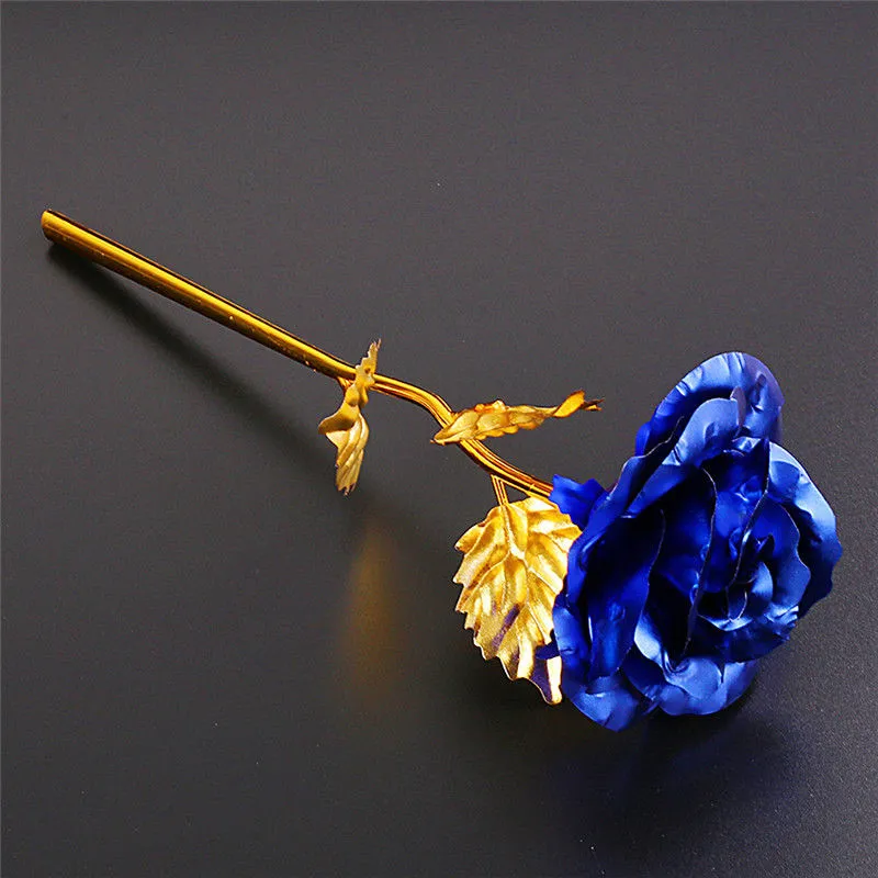 Rosa chapada en oro de 24 quilates a la moda, regalos creativos que duran para siempre, rosa para la boda del amante, Navidad, regalo del día de San Valentín, decoración del hogar, flor