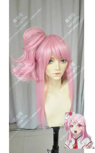 Gunslinger Stratos Pink Cosplay Party parrucca per capelli coda di cavallo