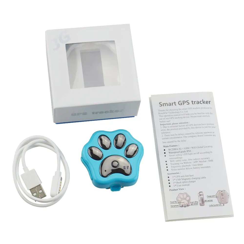 Original REACHFAR 3G GPS Tracker Dog Cat Pet GPS Tracker RF-V40 Pets Tracking Locator with WIFI Anti-lost Locator Platform Free Service