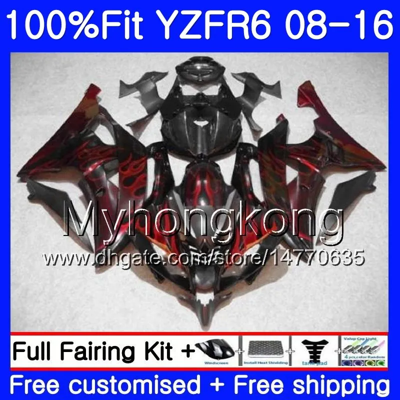 حقن لياماها YZF600 YZFR6 08 09 10 11 12 YZF-600 234HM.11 YZF 600 R 6 YZF-R6 YZF R6 Red flames hot 2008 2009 2010 2011 Fairings