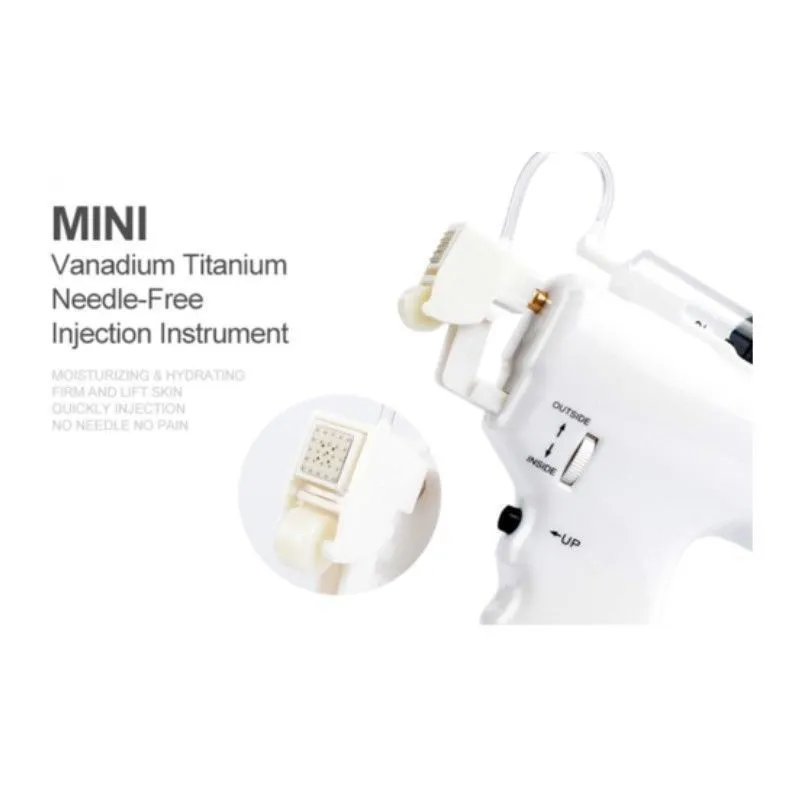 Högtrycksinsprutning Vanadium Titanium Mesoterapi Gun Device Skin Whitening Lifting Needle Free Meso Machine Wrinkle Avlägsnande