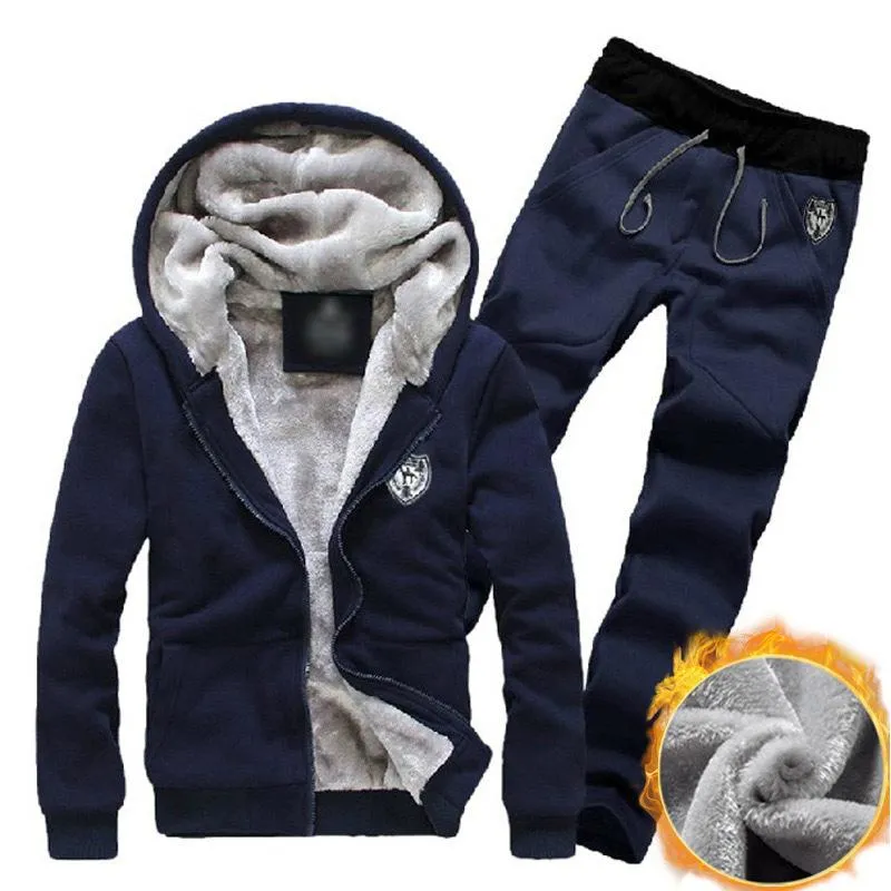 2024 Mens Cotton Blend Tracksuit Set Hooded Full Zip Running Jogging Sweatsuit Set Black Gray Navy Wine Red XL 2XL 3XL From Bidalina 21.52 DHgate.Com