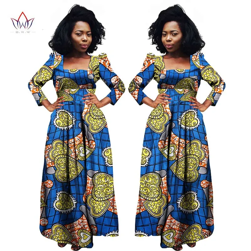 Stylish 2018 African Bazin Riche Dashiki Fabric Dress With Wax