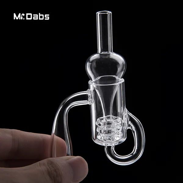 En gros Ensemble Diamant Noeud Boucle Quartz Banger Fumer 10mm 14mm 18mm avec Verre Carb Cap Flat Top Nail pour Conduite D'eau