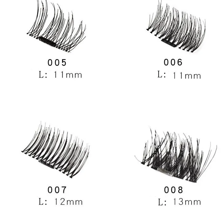 4st /set magnetiska ögonfransar 3D mink återanvändbar falsk magnet ögonfransar förlängning 3D ögonfransförlängningar magnetiska ögonfransar ögat smink