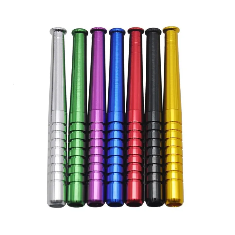 Basebollträ rak Typ Tobaksrökande rör 78mm 55mm Torch Pipe Metal Bong Rökning Pipes Colorful7195215