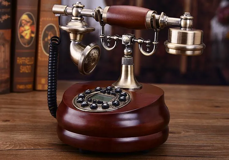  Teléfono antiguo europeo Teléfono retro Teléfono de madera  maciza Hogar antiguo teléfono americano Teléfono fijo : Hogar y Cocina