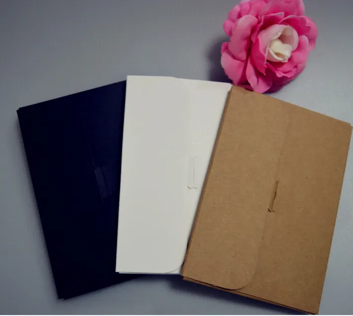 20pcs Folding Kraft Paper black/white paper postcard greeting card envelope invitation Card Packaging boxes high quality