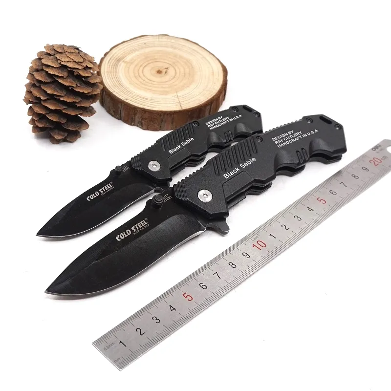 Soğuk Siyah Çelik Bıçak Katlanır Cep bıçak Taktik Savaş Survival Bıçaklar Kamp Avcılık Bıçak 7Cr17mov Blade Açık EDC Aracı