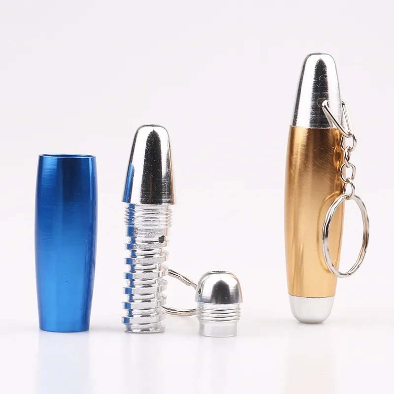 Portachiavi in metallo colorato a forma di siluro Mini tubo per pipa da fumo di alta qualità Design unico portatile Facile da trasportare Vendita calda pulita