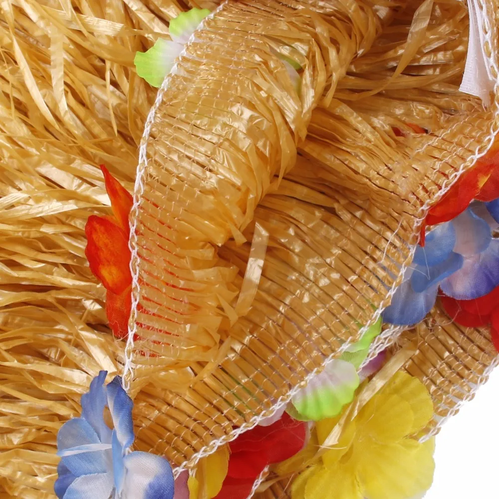 4PCS Hawaiian Table Skirt Decor, Luau Themed Grass Table Skirt Party Decorations