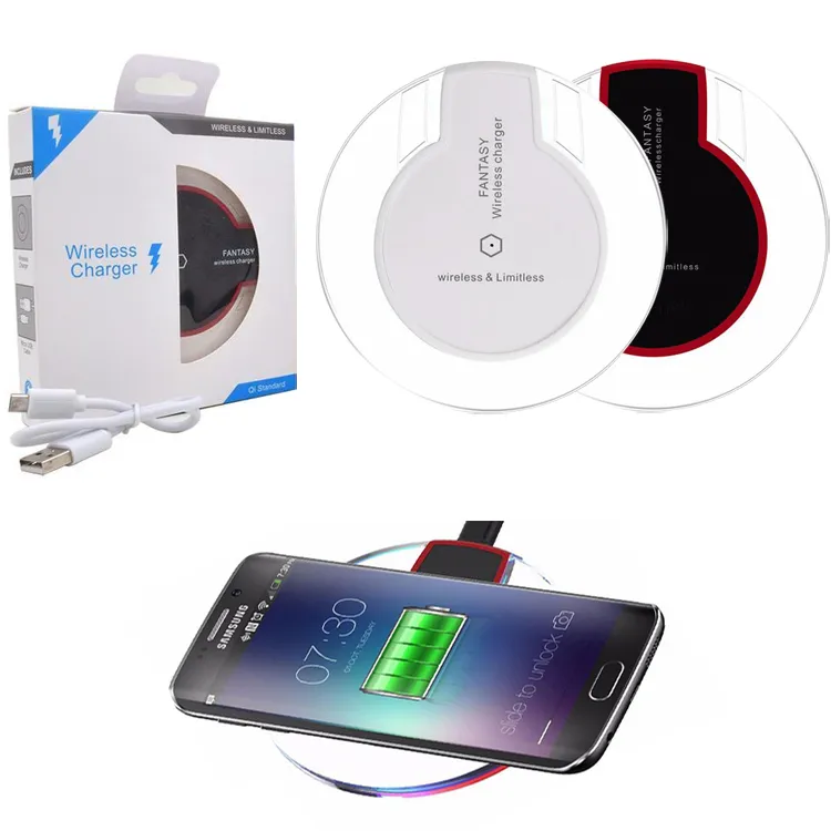 Hoge kwaliteit Draadloze oplader Qi Standard Charging Pad Fantasy Charging Adapter voor iPhone 8 X voor Samsung Galaxy S6 S7 S8 Note 8