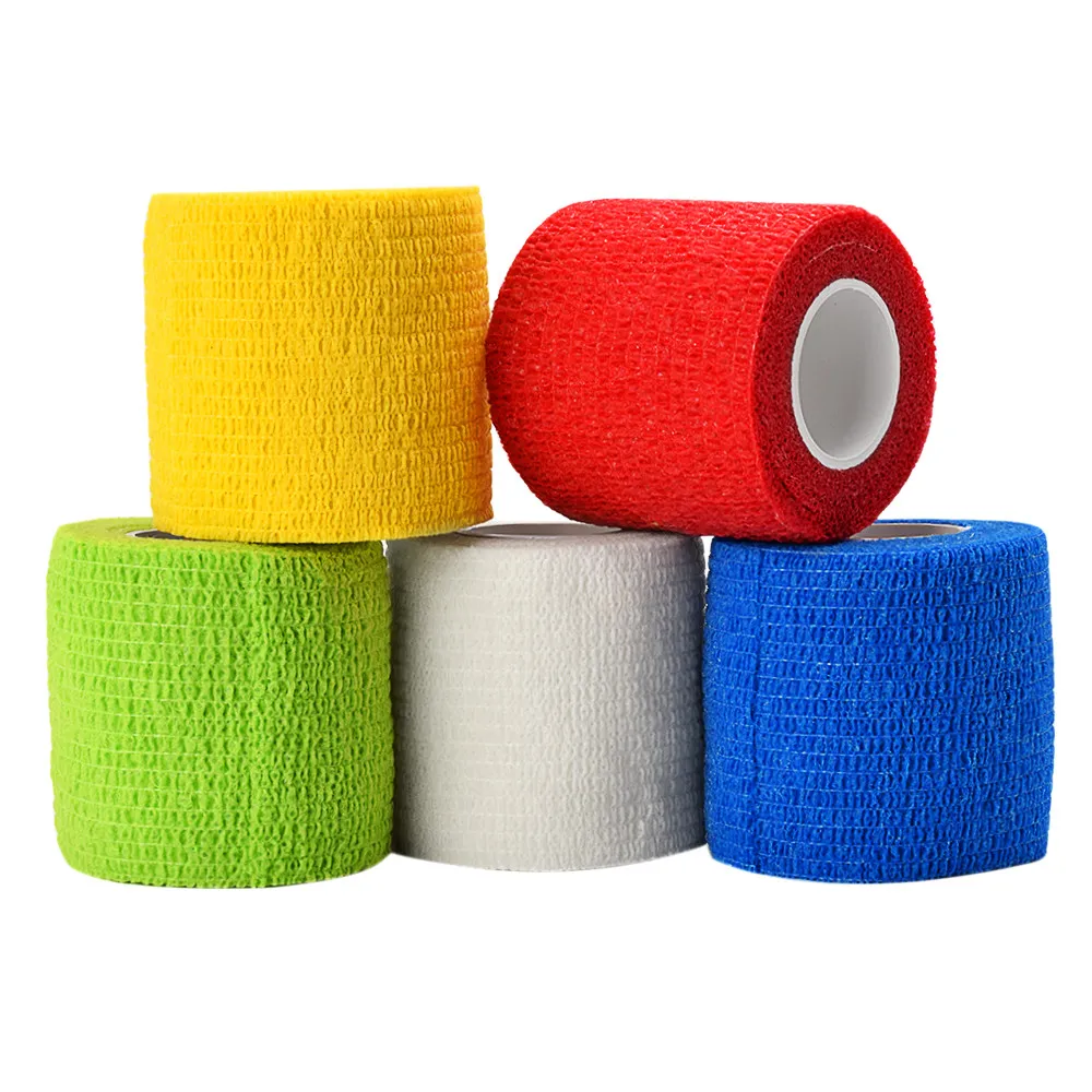 5 färger elastisk bandage medicinsk tejp disponibel nonwoven vattentät självhäftande elastiska bandage tatuering accessories grepp vattentät