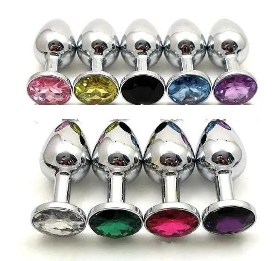 2018 Small Size Unisex Metal Stainless Steel Anal Plug With Crystal Jewelry Butt Booty Bead Anus Dilator Adult Bondage BDSM Sex Toy Product