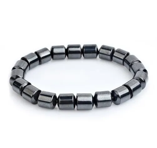 Vendita al dettaglio gratuita 2 pz Nuovo arrivo Ematite magnetica Moda Dolore Ematite Pietra Terapia Assistenza sanitaria Magnete Ematite Perline Bracciale Gioielli da uomo