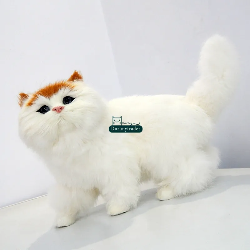 Dorimytrader lifelike cuddly animal cat plush toy realistic animals pet cats toy decoration gift 35 x 20cm DY80020