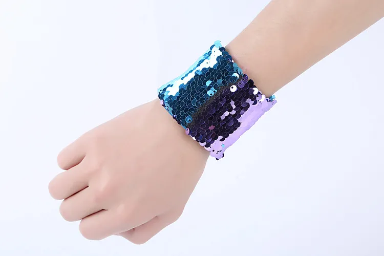 Gepersonaliseerde Sequin Mermaid Polsband Dames Stress Reliever Armbanden DIY Novelty Design Double Sequin Girl Polsband Sieraden