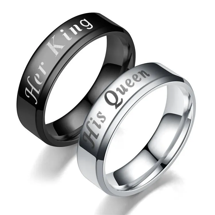 Stainless Steel His And Hers Rings Set For Couples New Arrival Fashion