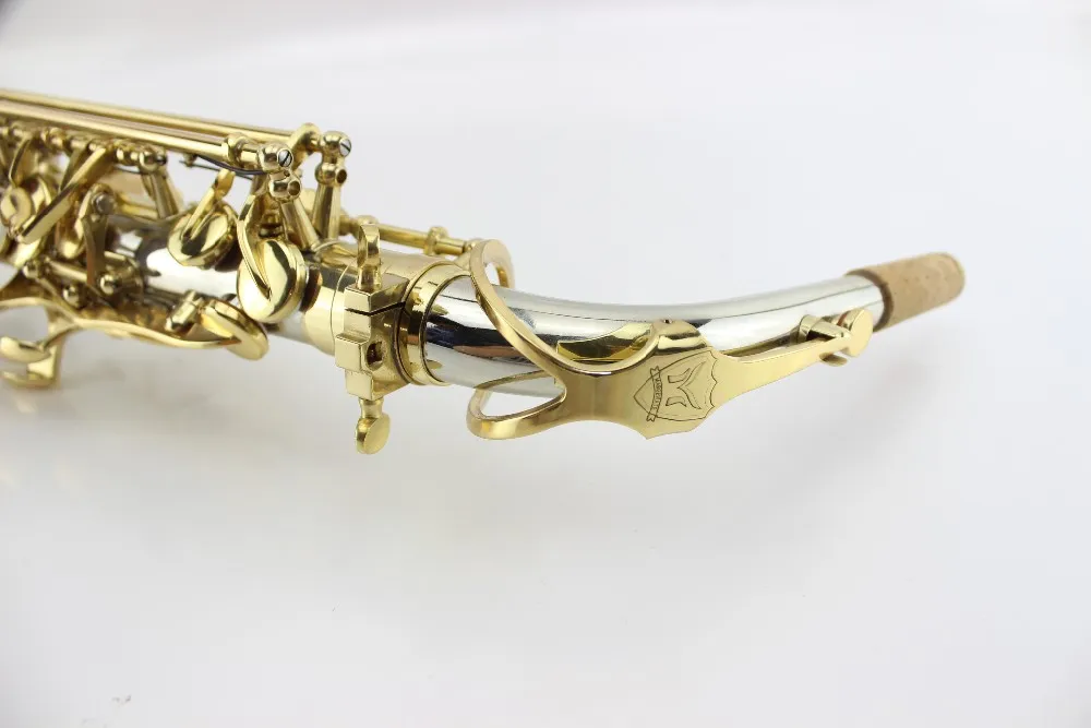 Marchio di qualità MARGEWATE Ottone placcato nichel Corpo placcato oro Chiave Sassofono contralto Mib Sax con custodia e accessori Spedizione gratuita