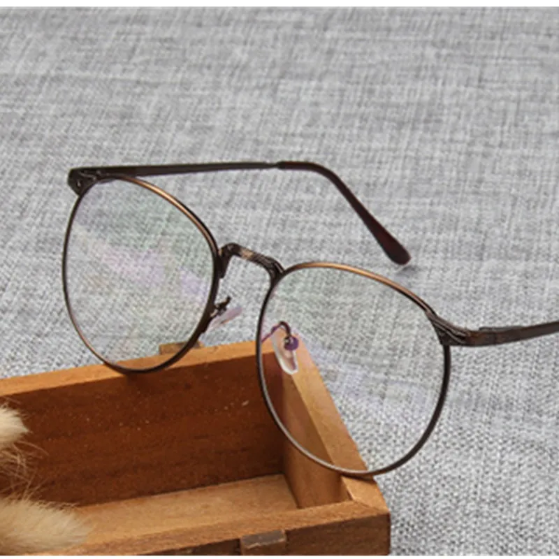 Luxury Retro Circle Eyeglasses Frame Round Eyewear Frame Women Metal
