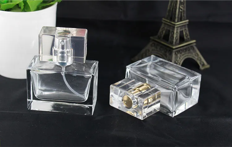 2019 NIEUWE 30 ML glazen sproeier parfumfles, leeg beschouwbare spuitfles 1oz met goud zilver parfume verstuiver / Gratis DHL verzending