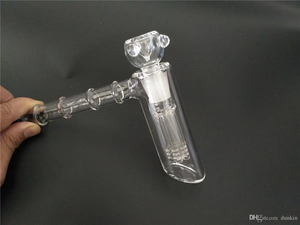 유리 물 파이프 6 암 퍼크 Bubblers 18mm 유리 그릇으로 물 파이프 유리 재 포수 파이프 내구성 오일 버너 파이프