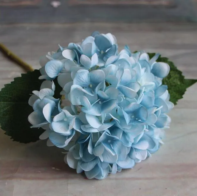 Artificial Hydrangea Flower 47cm Fake Silk Single Real Touch Hydrangeas for Wedding Centerpieces Home Party Decorative Flowers GA15