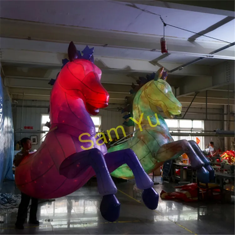 Wholesale Llluminated White Horse Inflatable Costumes With LED Strip