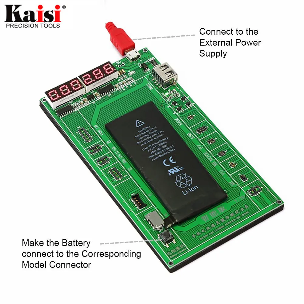 Professional iPhone Battery Activation Board Kaisi K9208 Charging Cable  Jig for iPhone 4/4s/5/5s/6/6s/7/7 Plus Battery Repair Tool