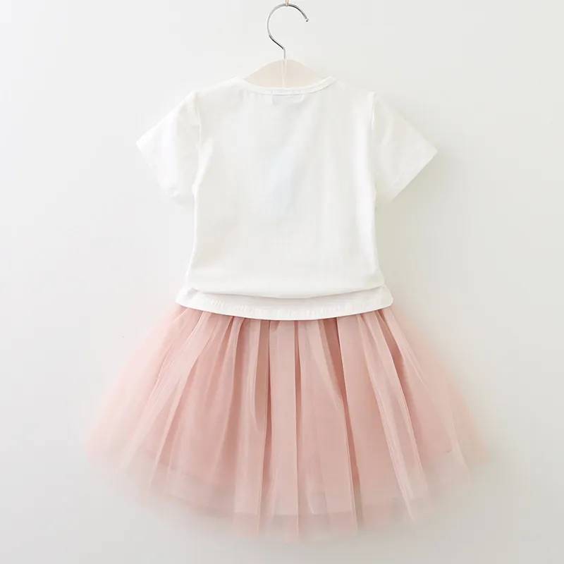 kids clothing girls fashion dress set short sleeve T-shirt+skirts girl's outfits children set kids boutiques dresses summer boutique suit