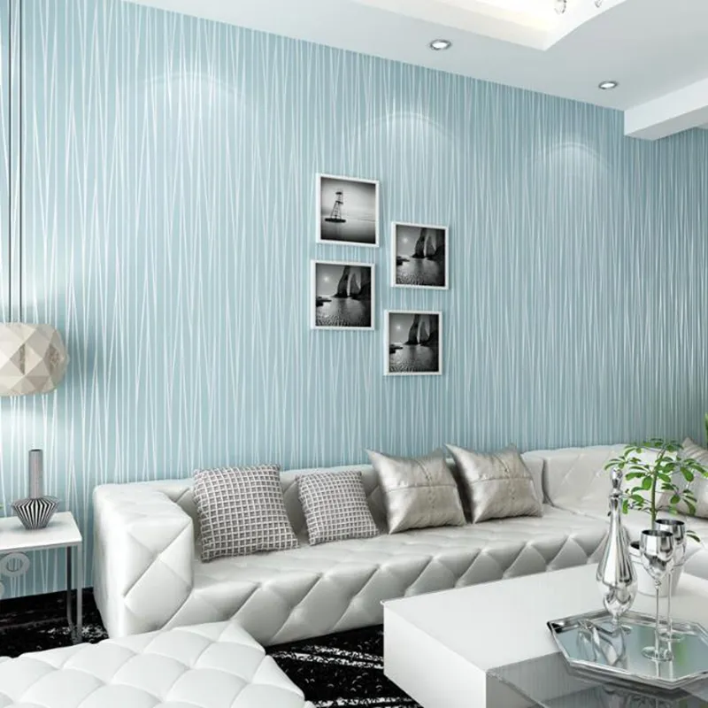 Wholesale-Non-Wovenファッションの薄い群れの縦縞の壁紙リビングルームのソファーの背景の壁のホーム壁紙3D多色