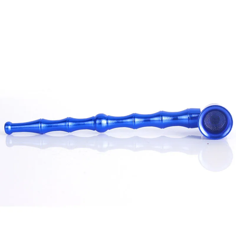 Tubo de metal Mounthpiece liga de zinco Bamboo Shape Mini Smoking Pipe Design exclusivo Fácil de transportar tubo limpo portátil