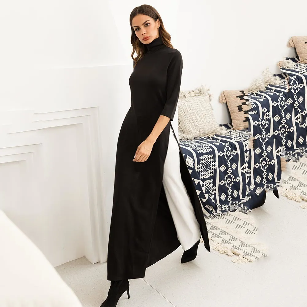 Women Fashion Plus Size Maxi Dress Asymmetrical Western Style