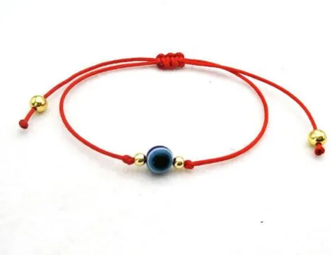 20pcs/lot Lucky Hamsa String Evil Eye Lucky Red Cord Adjustable Bracelet DIY Jewelry