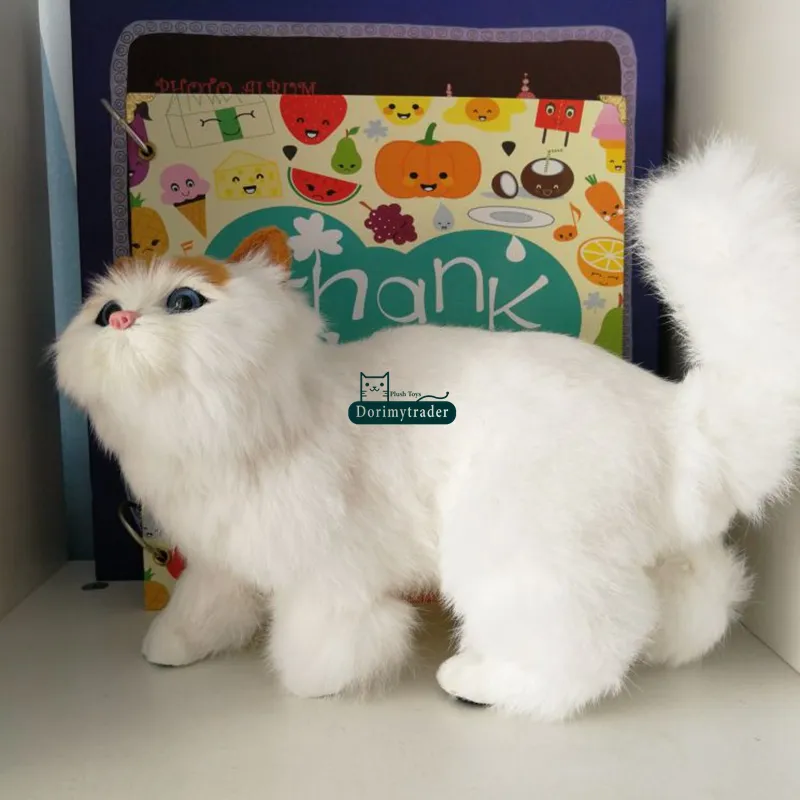 Dorimytrader realista animal de peluche gato de peluche de juguete animales realistas gatos domésticos juguete decoración regalo 35 x 20 cm DY80020