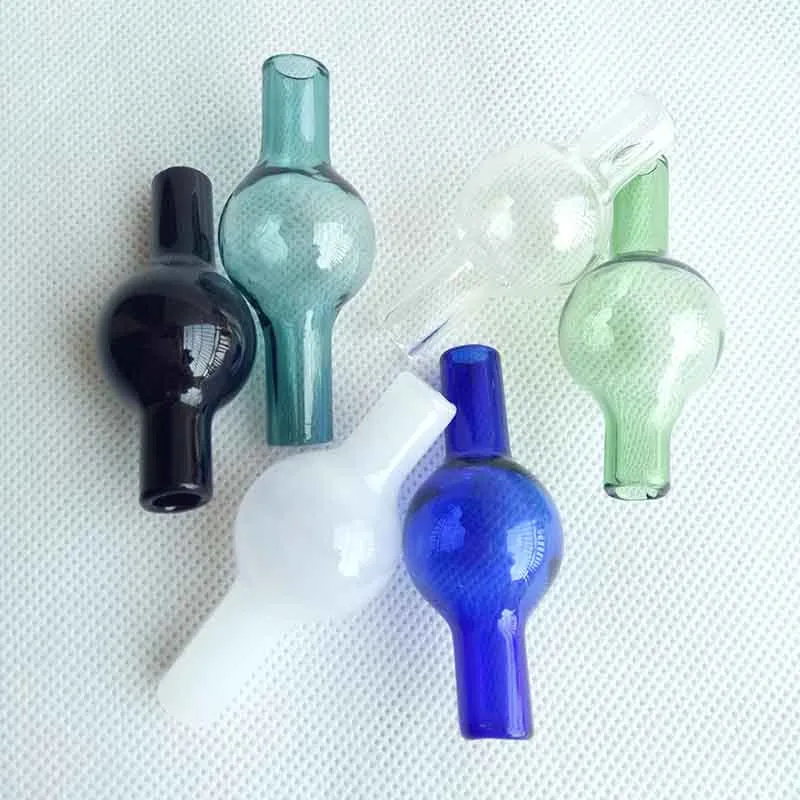 Universeel gekleurde rookaccessoires Glazen bubbel CAP OD 22 mm 6 kleuren voor xl dikke kwarts banger nagels Hookahs Water Bongs Pijpen Olieligingen