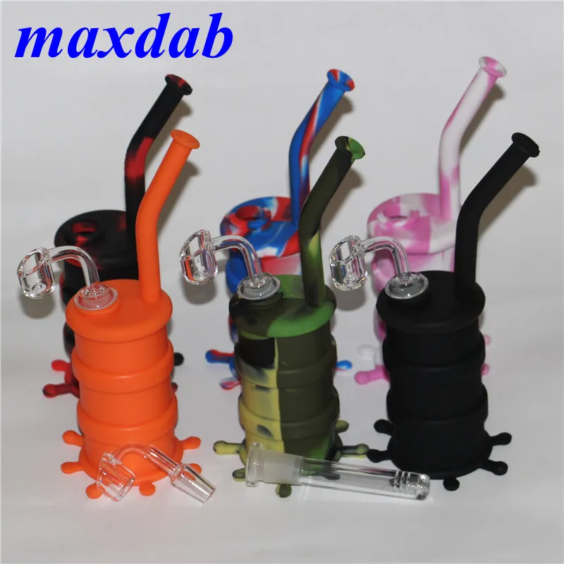 Silicone Dab Rigs Bongoh Bongus Bongon Bongud Bong Bong com prego de Banger de quartzo de 4 mm de espessura