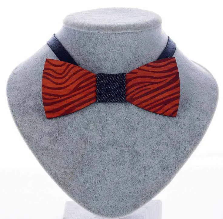 New Fashion Vintage Palissandro Papillon intagliato a mano Zebra Grain Gentleman Wedding Bowtie in legno Spedizione gratuita