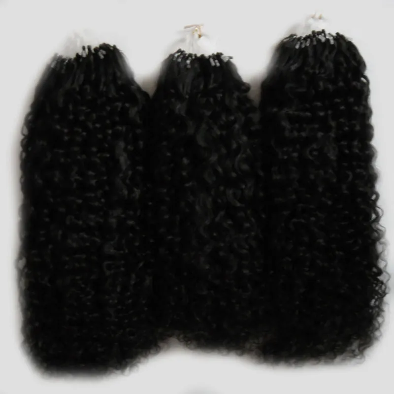 Afro Kinky Curly Hair micro loop human hair extensions 300g 1g/s 300s Natural Micro Link Hair Extensions Human