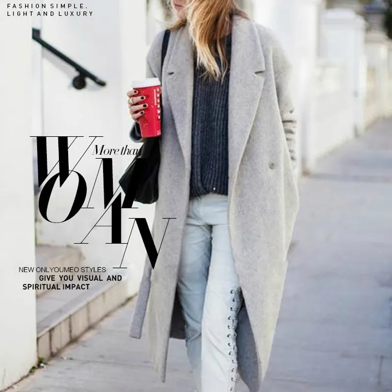 Manteau Femme 2017 Yeni Yun Palto K Uzun Coat Kad nlar Gri Yun Ceket Casual Kabanlar Moda Bayanlar Taklit Ka mir Palto Yi TL3 511.19 DHgate