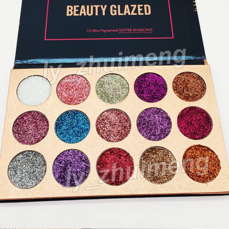 2018 Beauté Glazed Glitter Injections Pressé Glitters Fard À Paupières Diamant Rainbow Make Up Cosmétique 15 Couleurs Eye Shadow Magnet Palette