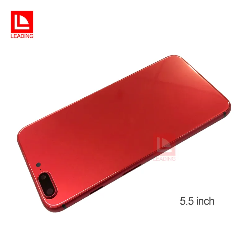 Boîtier rouge pour iPhone 6 6P 6S 6SP 7 7P Plus couverture de boîtier arrière comme iPhone 8 Style remplacement de couverture arrière en verre en aluminium