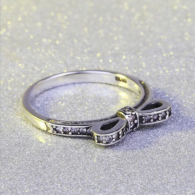 10 stks / partijen boog stijl bruiloft band ringen voor dames mode diamonique cz 925 sterling zilver gevuld vrouwelijke verlovingsring