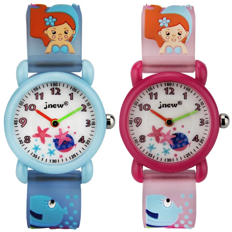 Kid Watch 3D Cartoon Sea Lovely Kids Girls Boys Barn Studenter Quartz Armbandservy Mycket populär Wristwatc Sports Clock